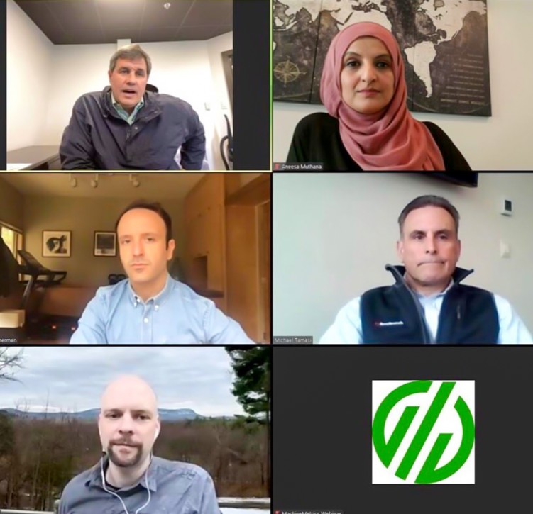 Virtual panel of Aneesa and other leaders discussing the effects of COVID-19 on manufacturing